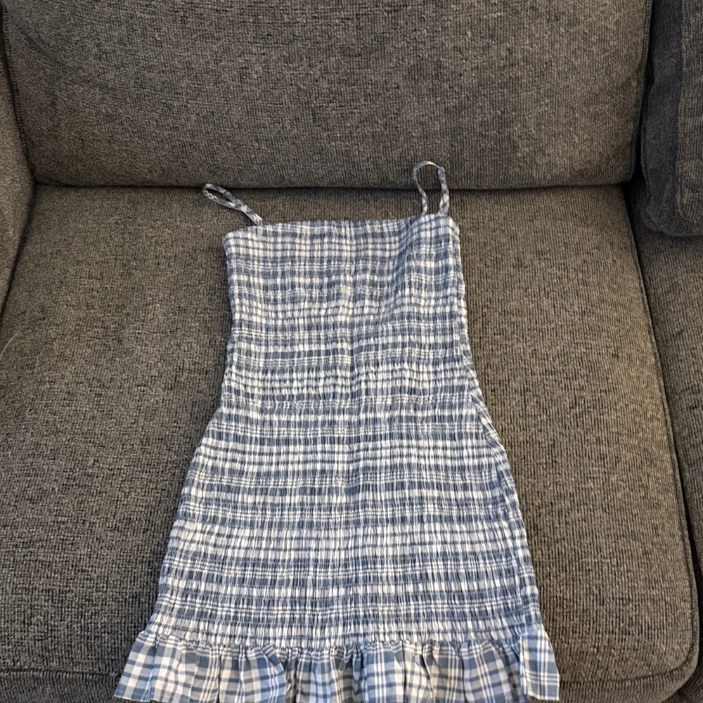 Wild Fable Blue and White Plaid Mini Dress
